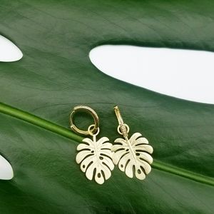 🍭 Sterling Silver Boho Leaf Earrings